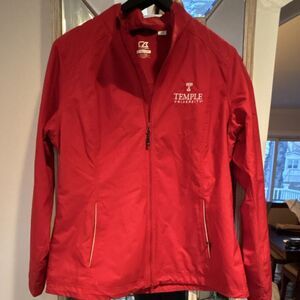 Cutter & Buck Temple University Women’s  XL Red Jacket Water-Wind-Resistant